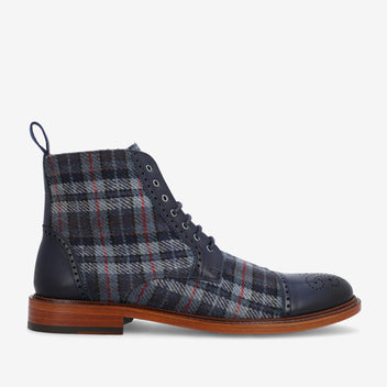 The Hamilton Boot in Blue Plaid