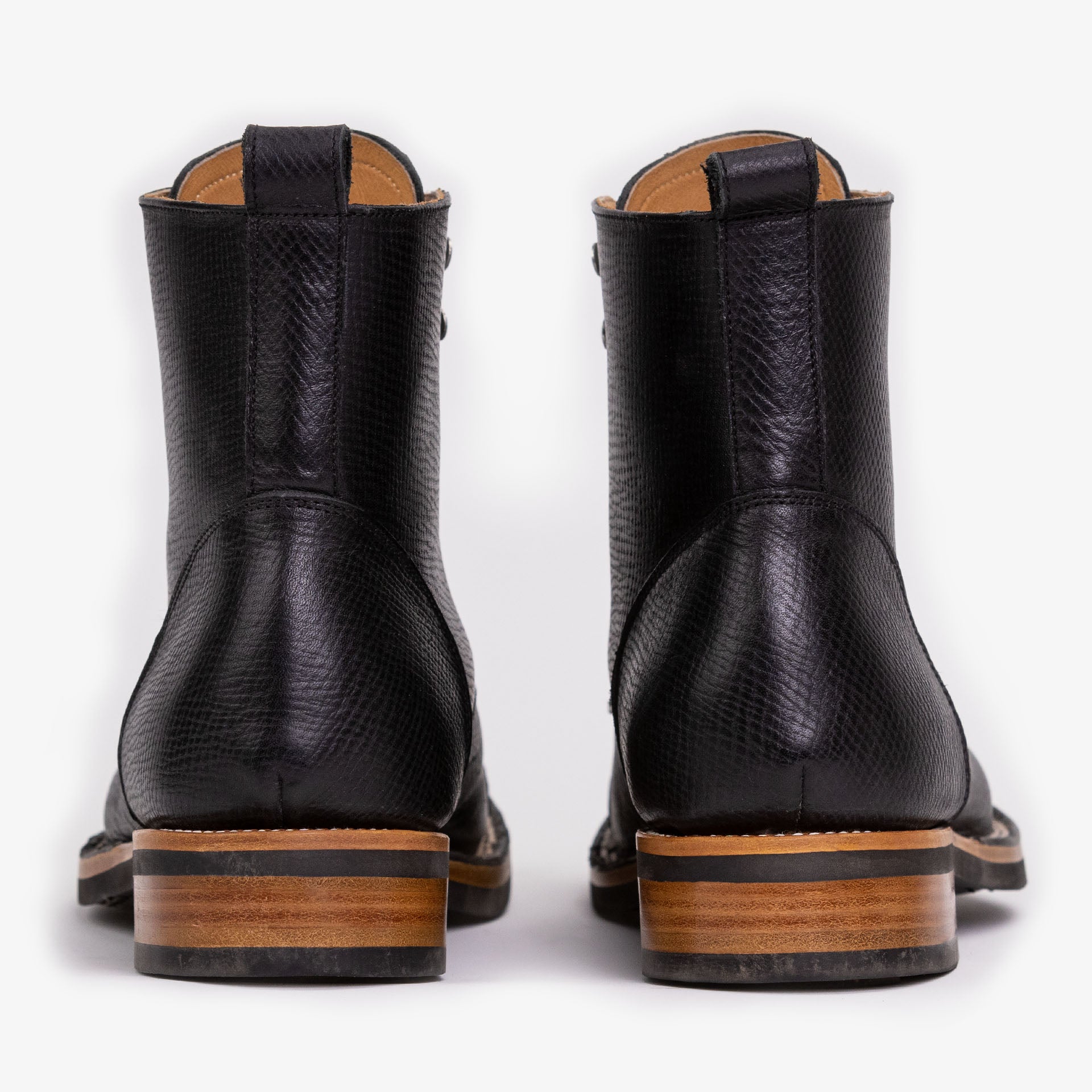The Legacy Boot in Black Hatch - Reindeer Leather | TAFT