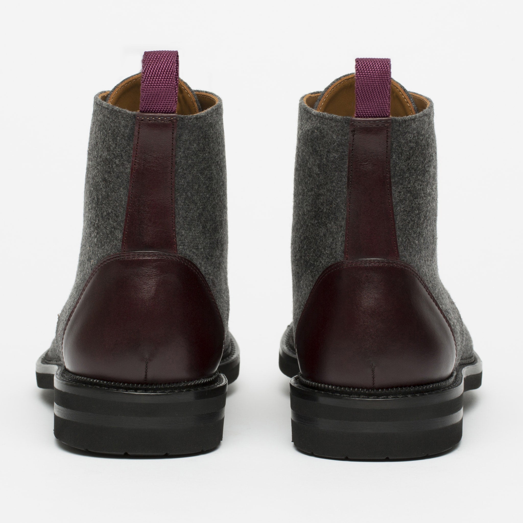 The Jack Boot in Grey Oxblood heels