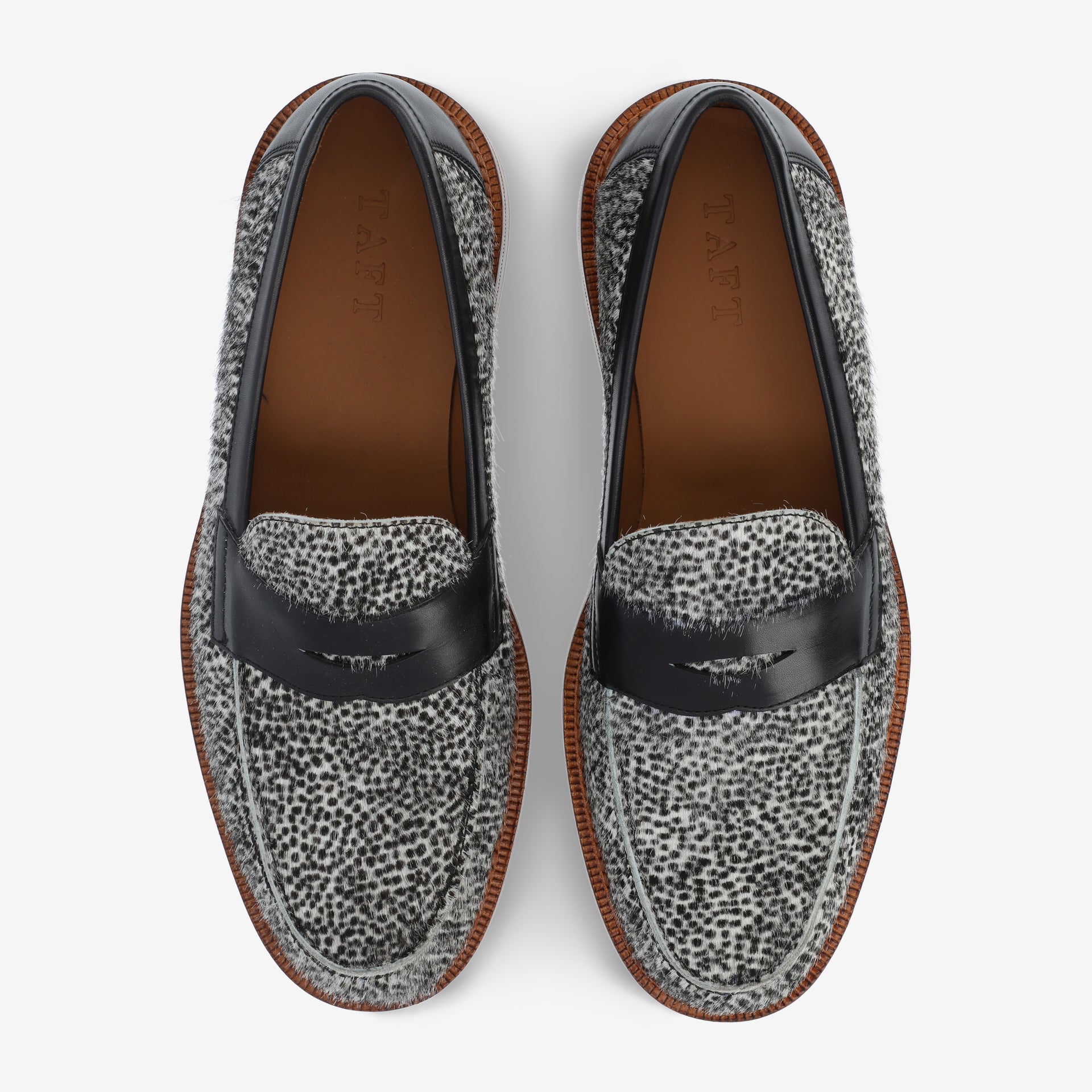 The Fitz Loafer in Rainclouds - Black and White Dot | TAFT
