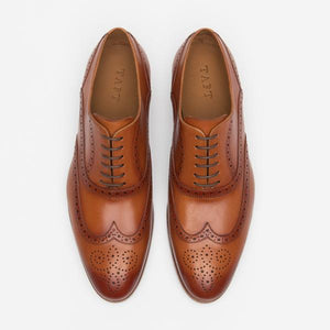 TAFT Beck Handcrafted Brogue Wingtip Leather Men's Dress Shoe Honey TAFT Beck Handcrafted Brogue Wingtip Leather Men's Dress Shoe Honey