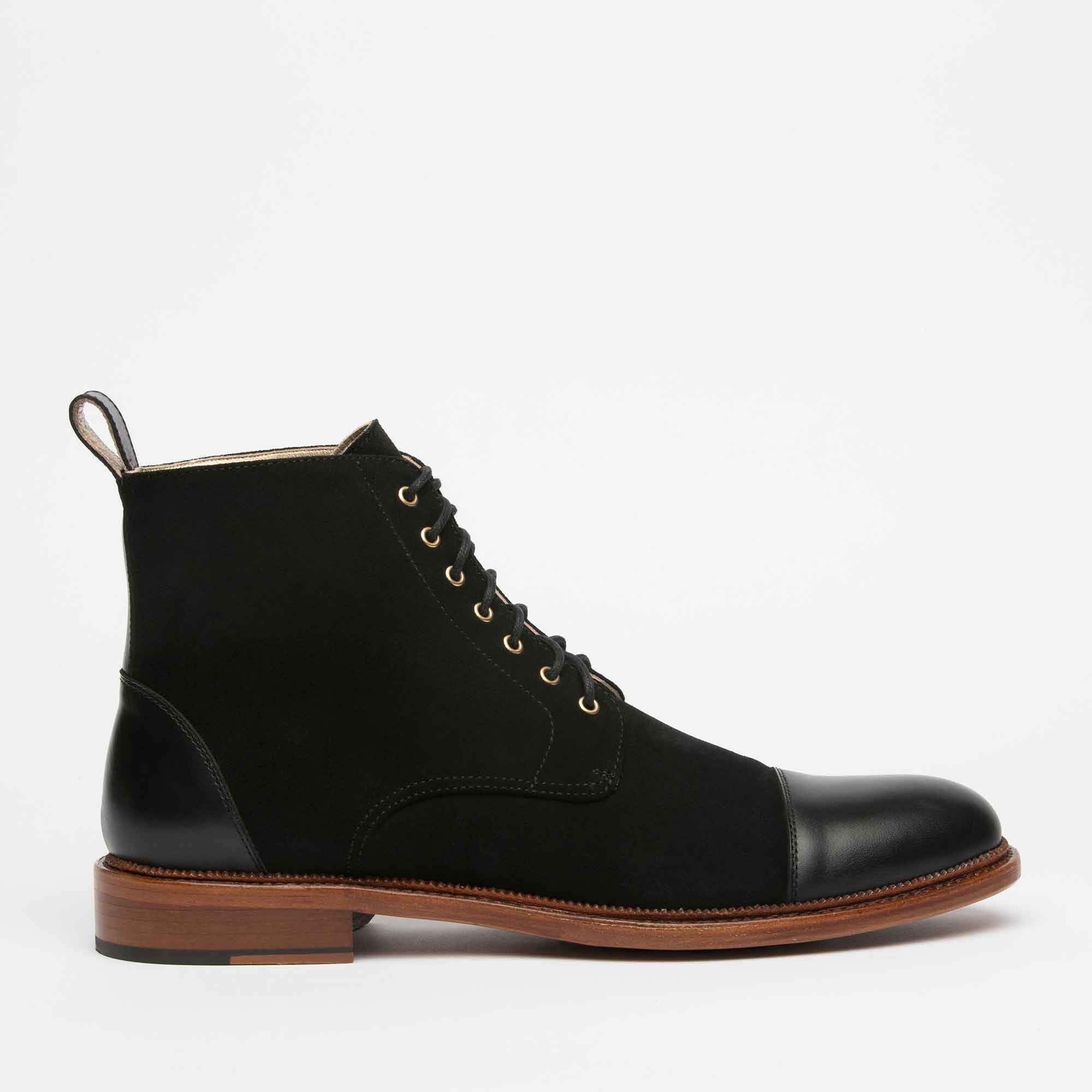 The Troy Boot Black Suede TAFT